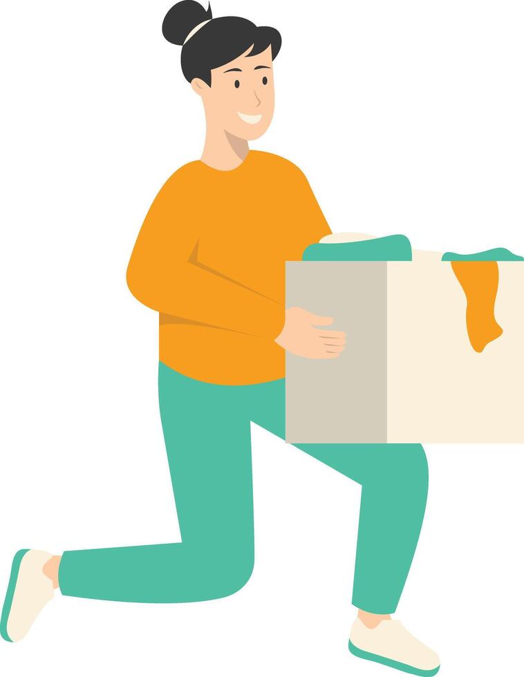 Woman Volunteers Character on White Background vector