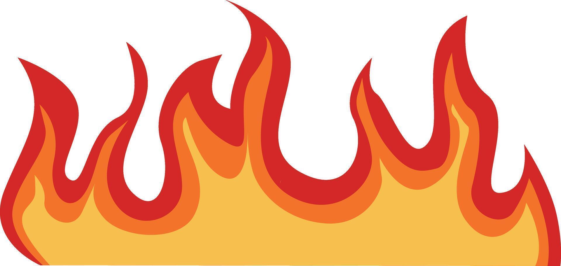 Flame Border Clipart in Cartoon Style. Isolated on White Background. vector