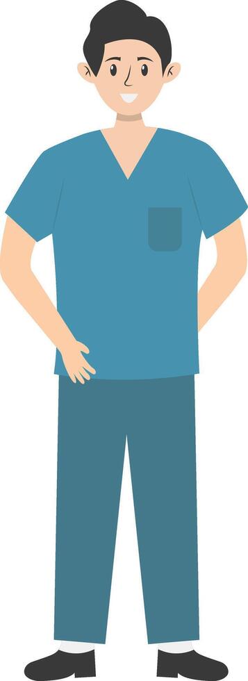 Man Nurse Cartoon Character vector