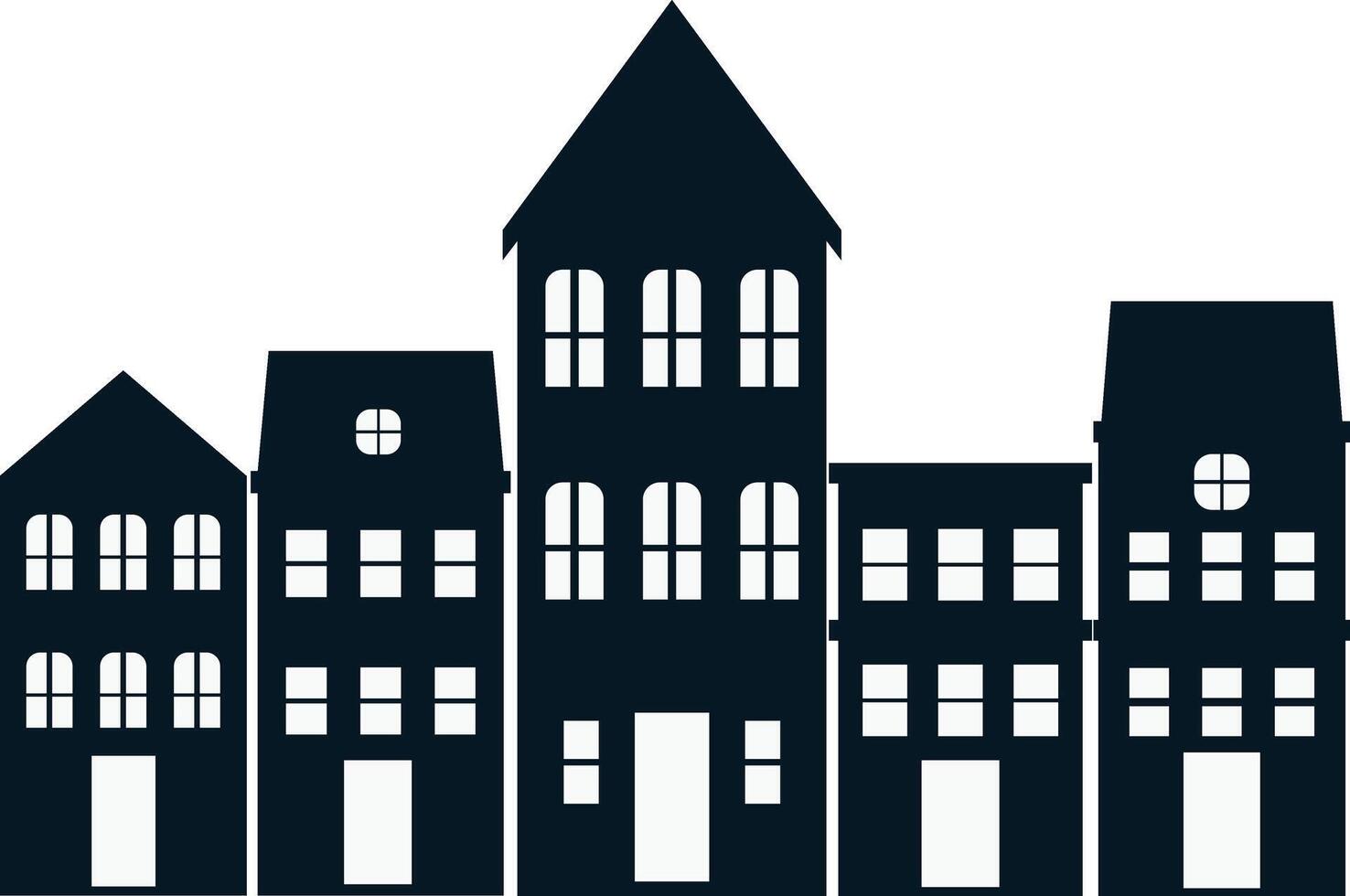 Cityscape Silhouette on White Background vector