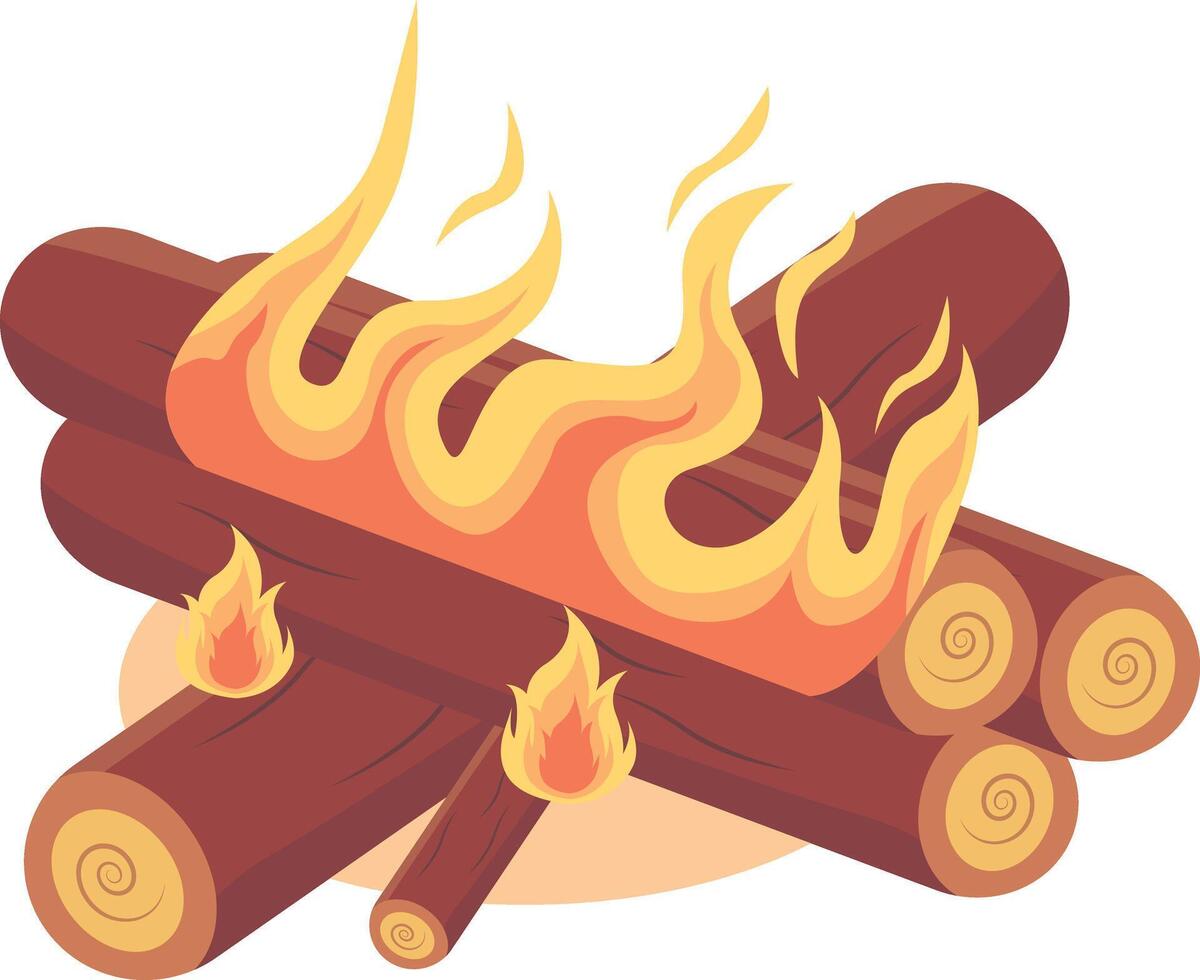 Bonfire Illustration on White Background vector