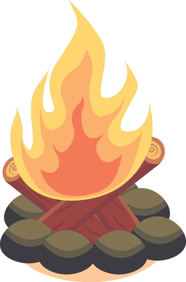 Bonfire Illustration in Flat Design vector