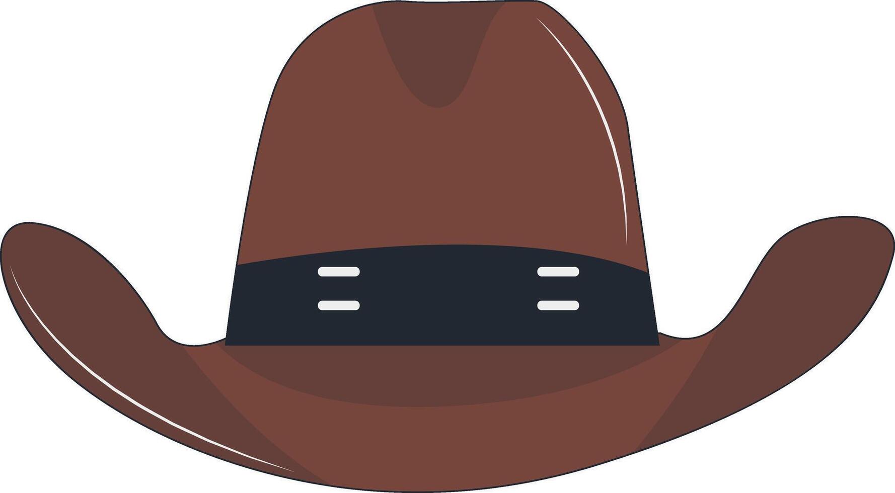 Wild West Cowboy Hat Illustration with Flat Cartoon Style, Isolated on White Background vector