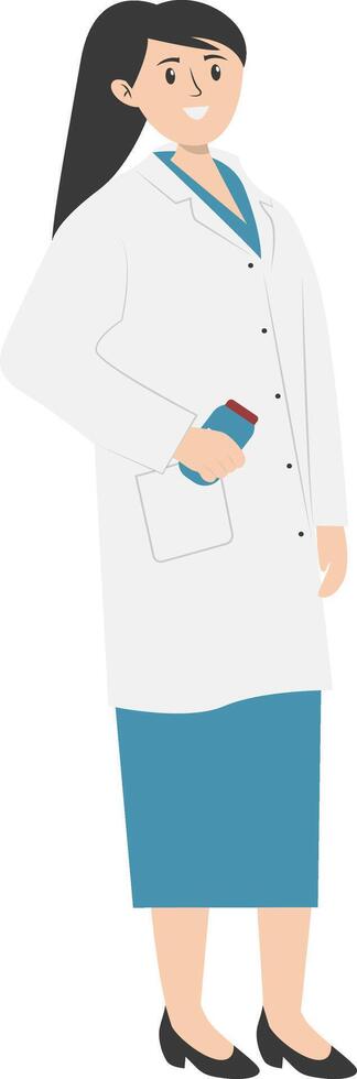 Female Doctor Cartoon Character Isolated on White Background vector