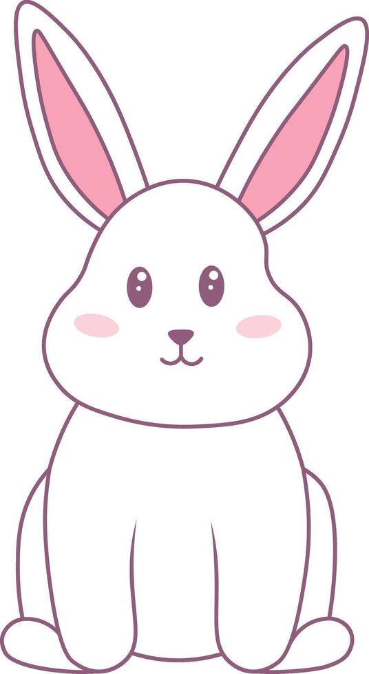 Cute Rabbit Illustration. Isolated on White Background vector