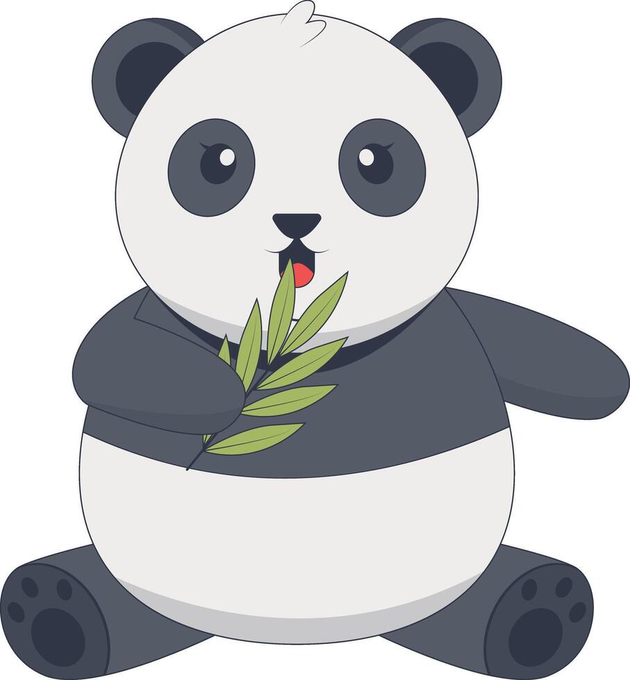 Cute Panda Animal Character with Cartoon Design vector