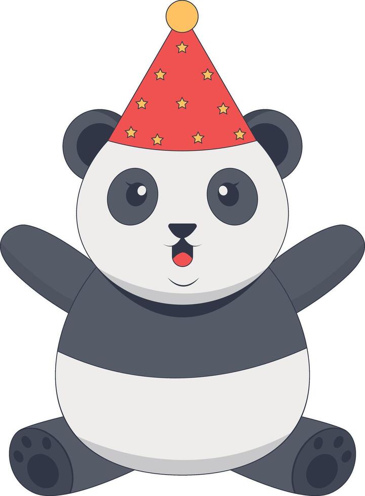 Cute Panda Animal Character. Kawaii Panda Illustration. vector