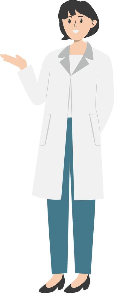 Female Doctor Cartoon Character. Isolated on White Background. vector