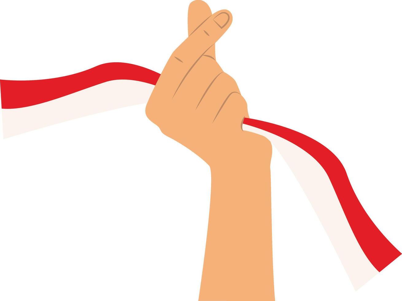 Hands Holding Indonesian. vector