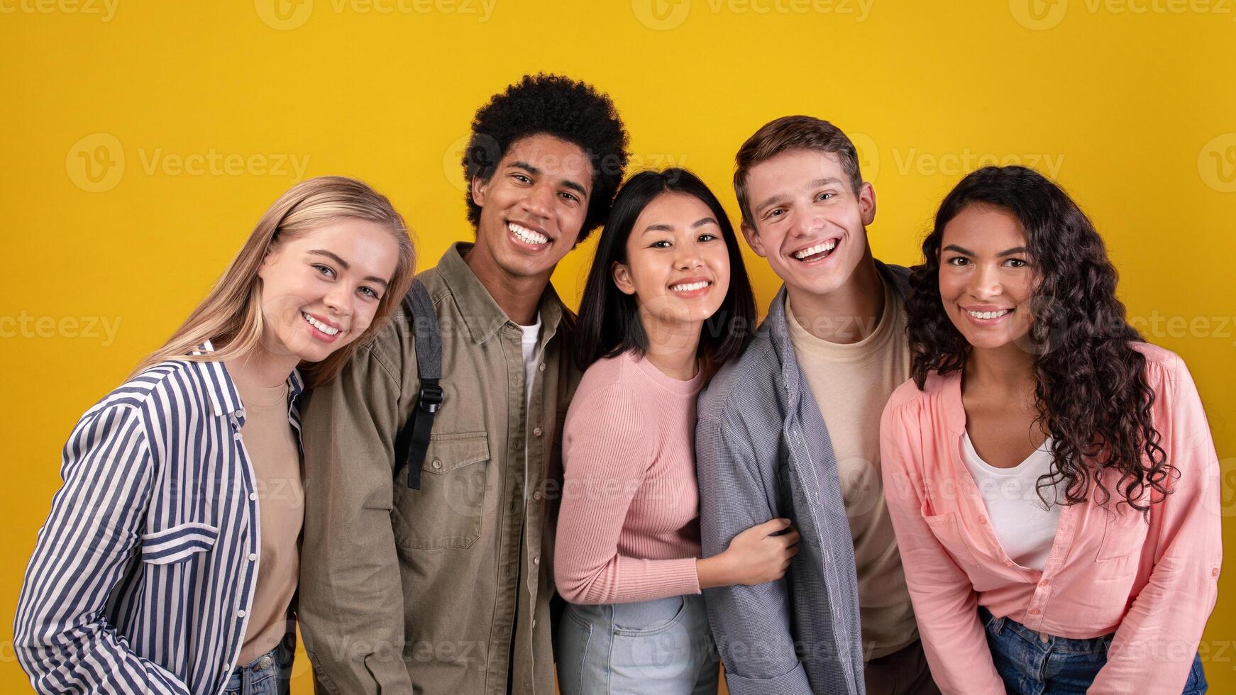 Group of friends smiling together photo