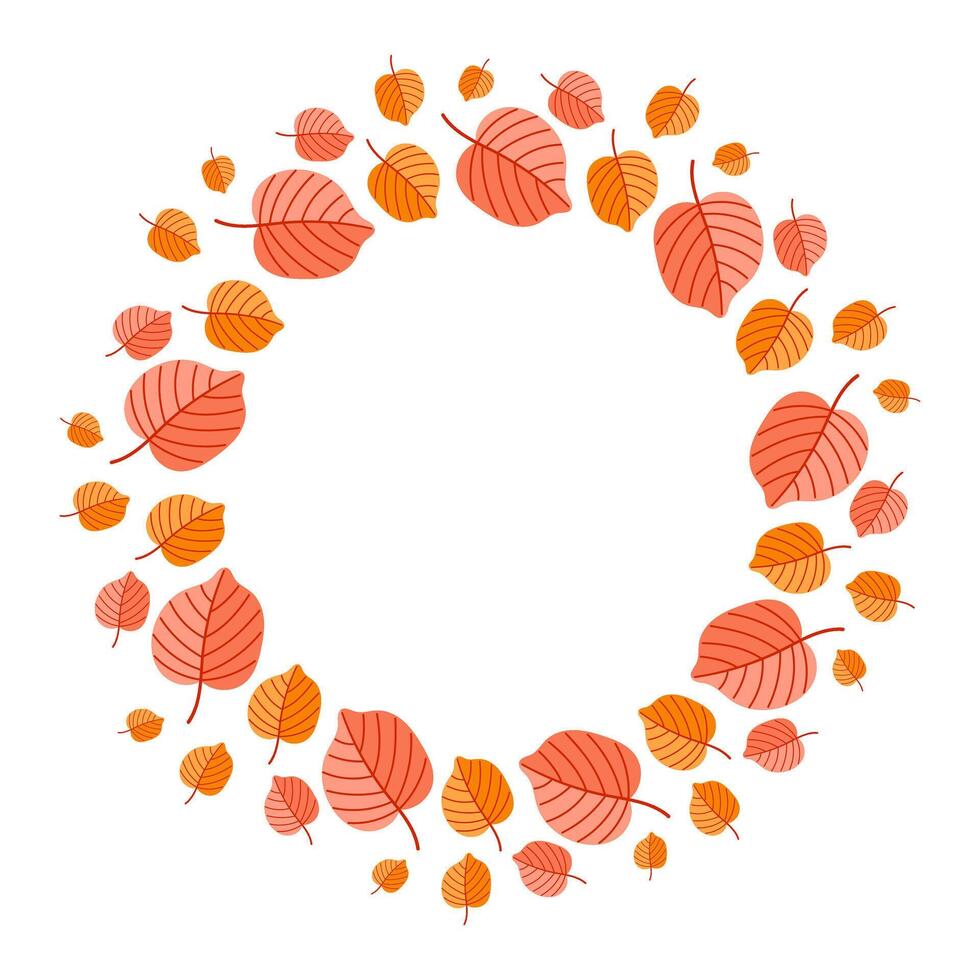 A Vibrant and Colorful Autumn Leaf Wreath Design Perfect for Seasonal Home Decor vector