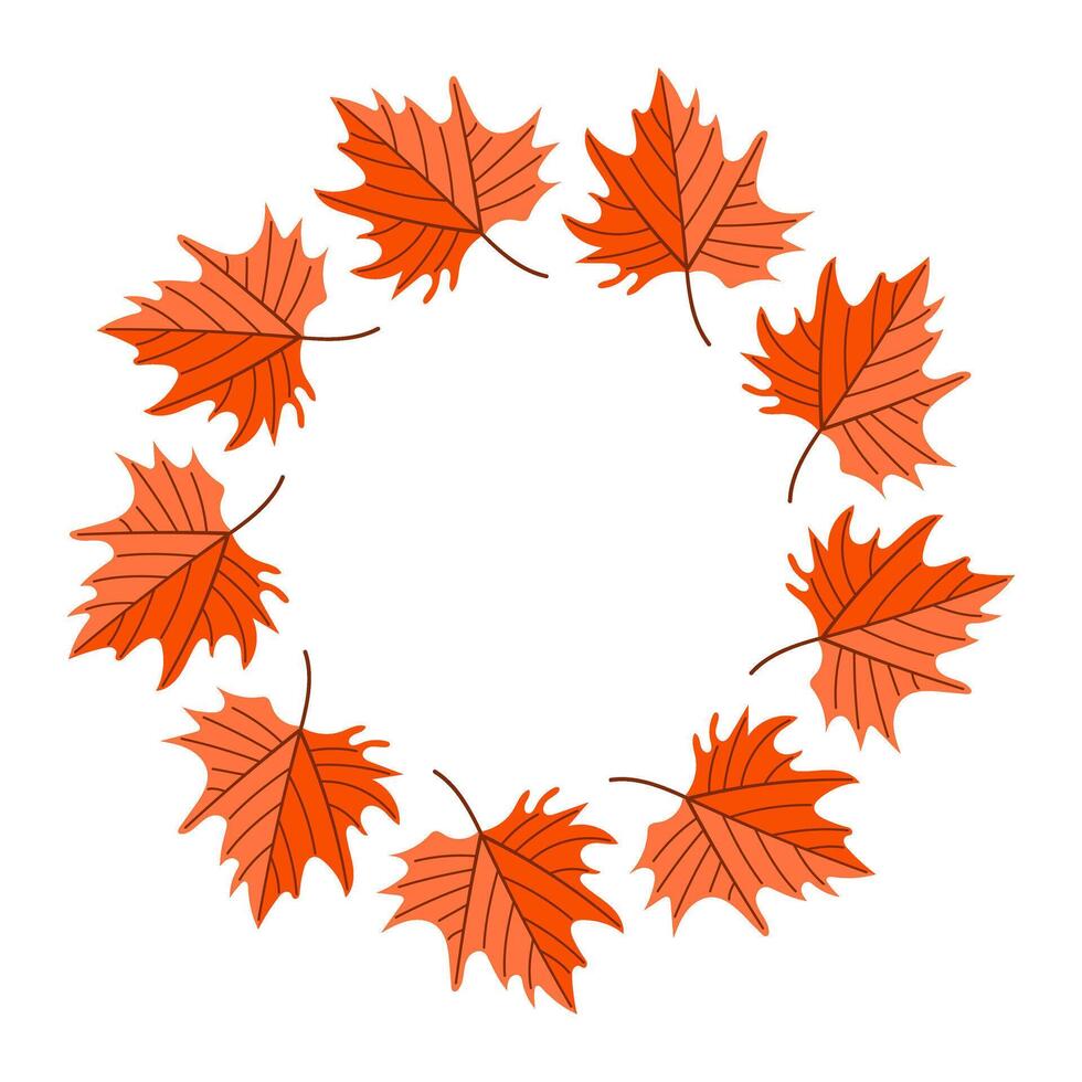Stunning and Beautiful Autumn Leaves Wreath Design Perfect for Fall Home Decor Ideas vector