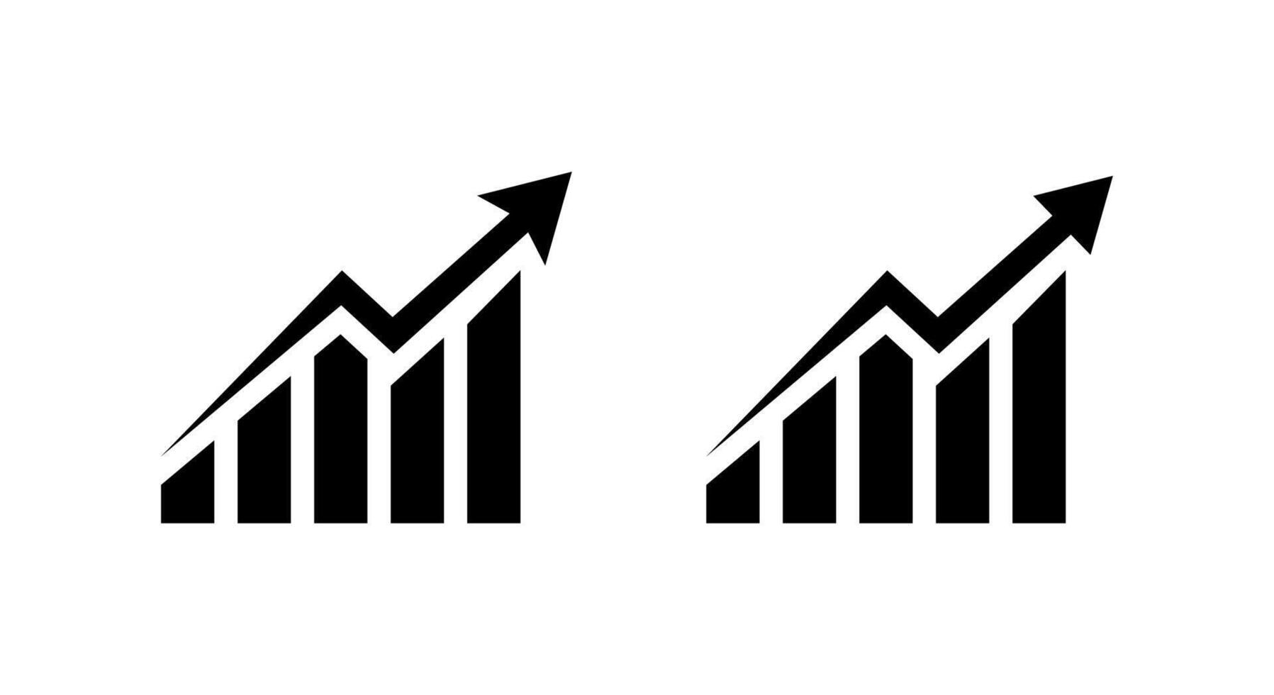 Sharp upward bar chart icon. Business growth and success trend symbol vector