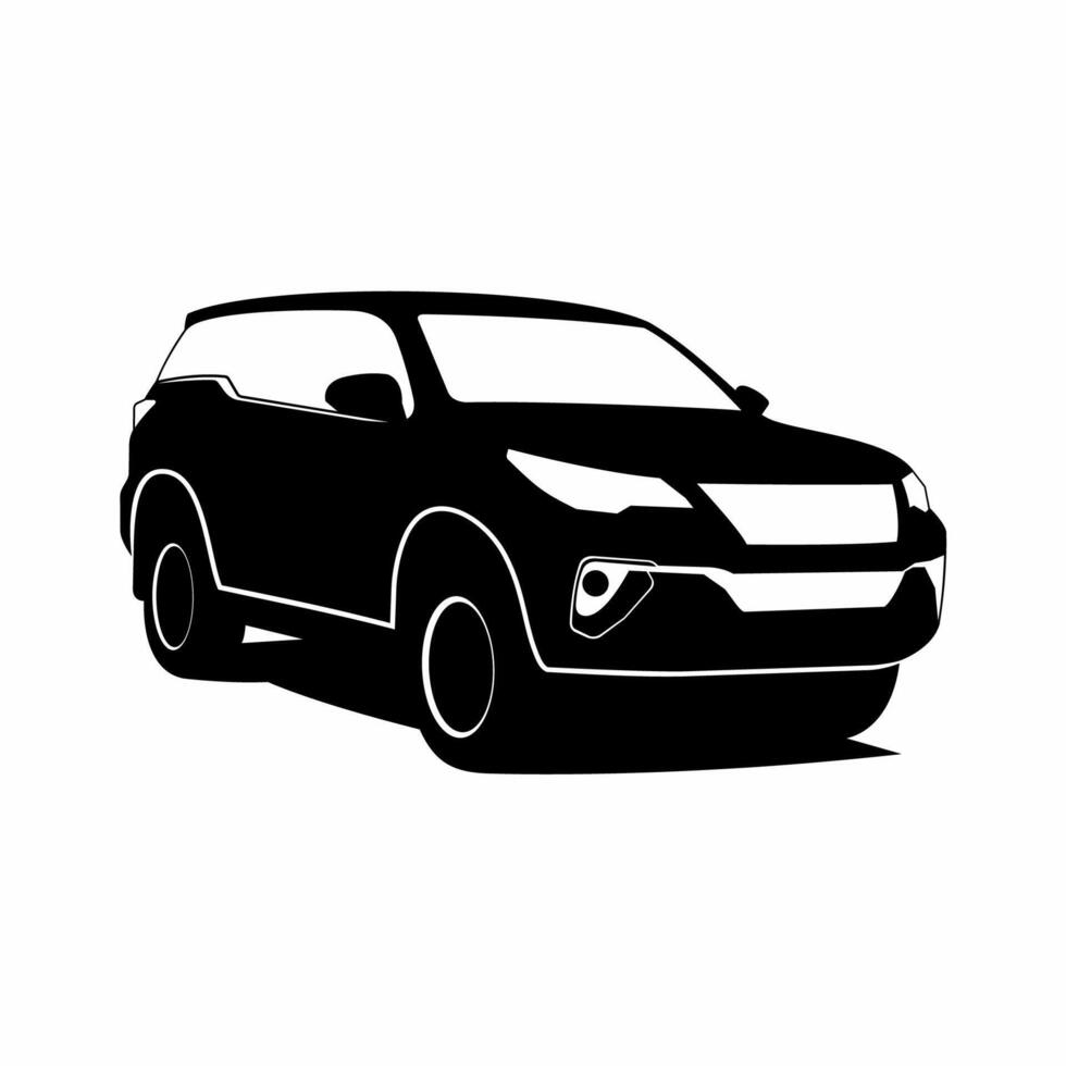 Car Sport Utility Vehicle silhouette isolated on white background vector