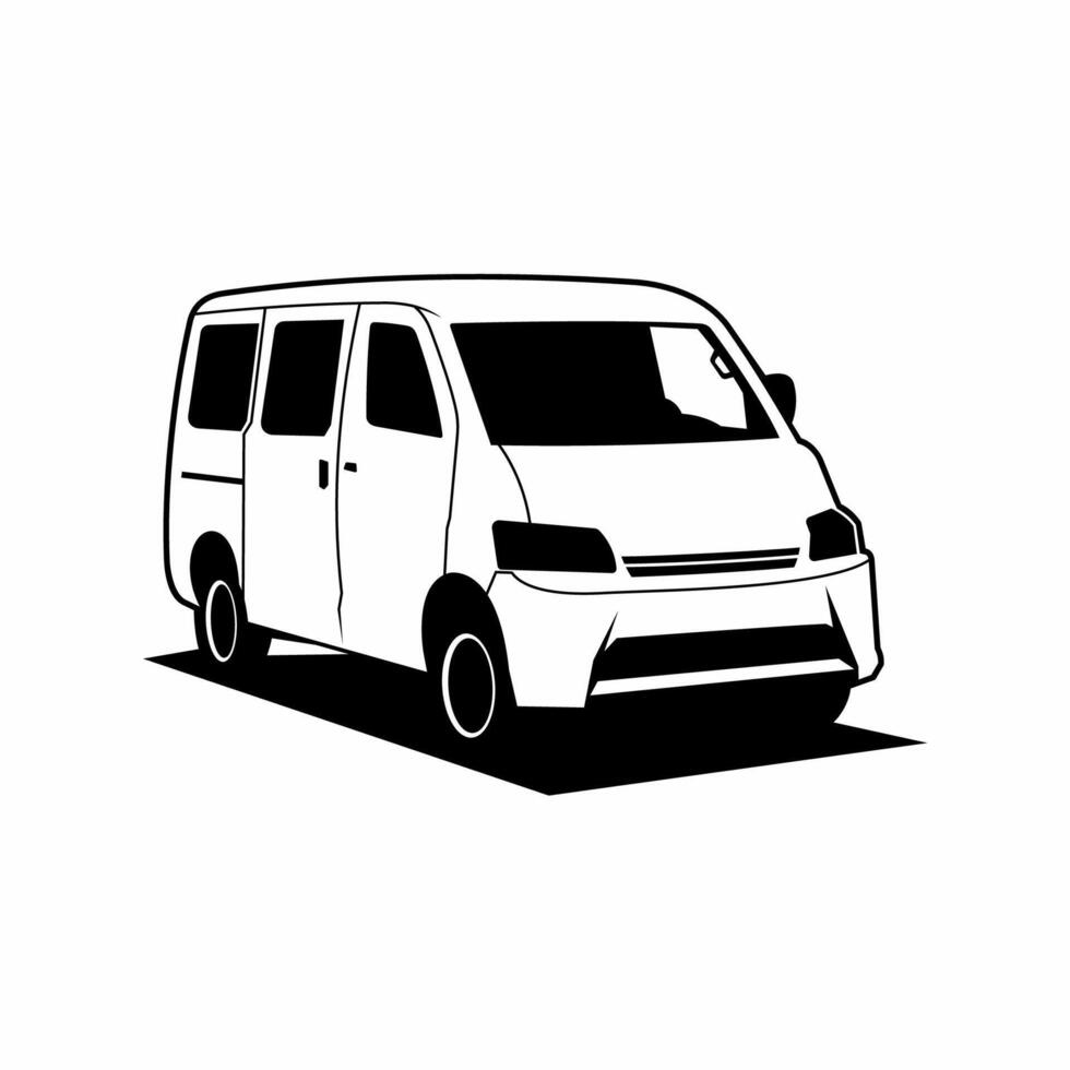 silhouette of a Multi Purpose Vehicle car to carry many passengers vector