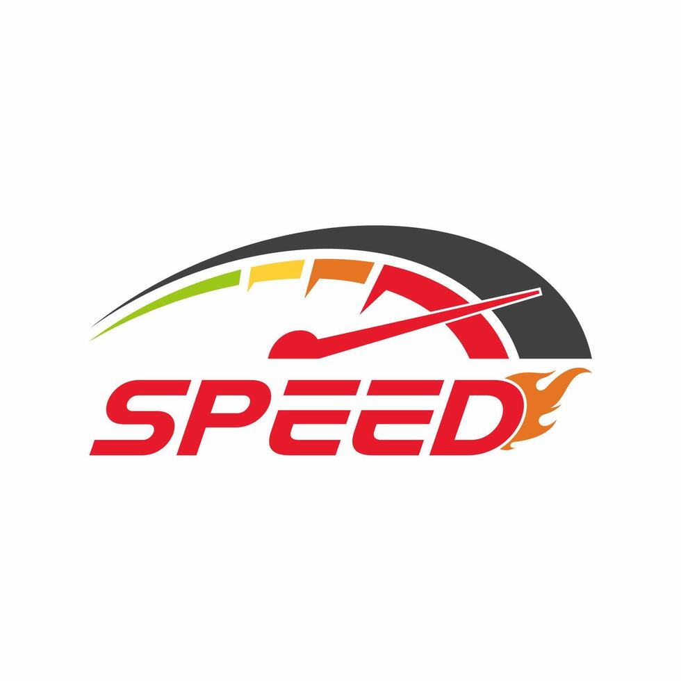 Fire speedometer speed logo template illustration vector