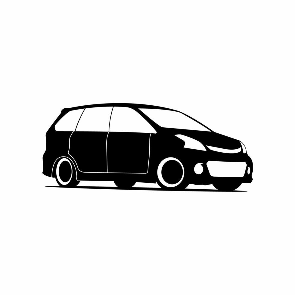 silhouette of a multi purpose vehicle to accommodate a family with a capacity of up to seven passengers. vector