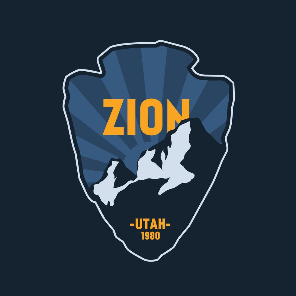 Night in Zion National Park Scenery Perfect for Print, Apparel, Sticker vector