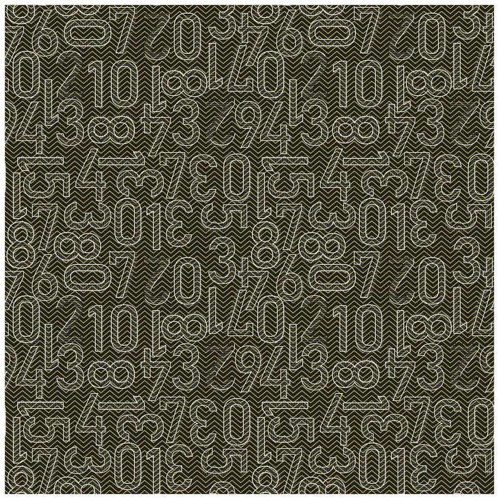 A repeat print pattern design of numbers arranged on a chevron background, creating a visually striking design. vector