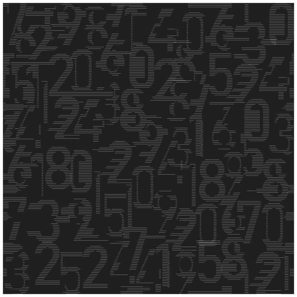 repeat number digit print pattern, A textured black and gray pattern filled with various numbers in different sizes, creating a visually complex and intriguing design. vector