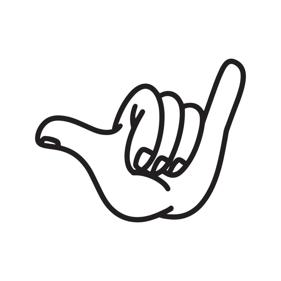 hand gestures doodle outline illustration vector