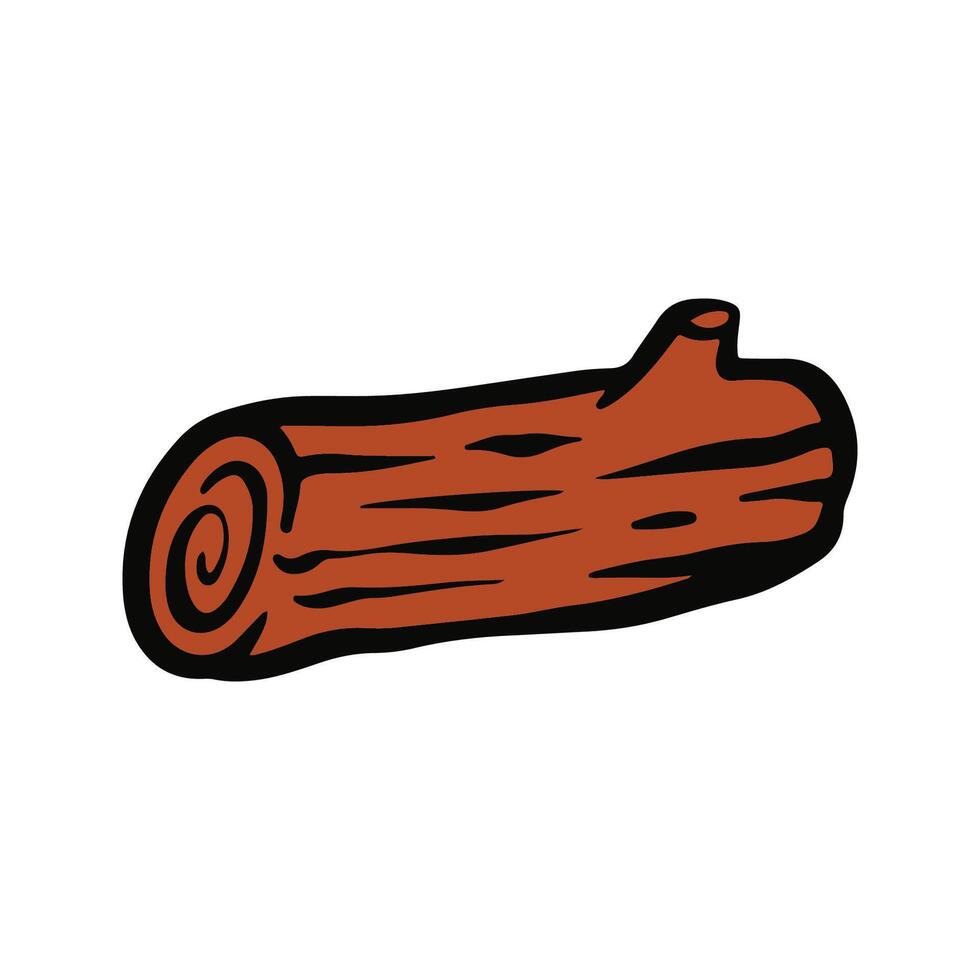 Wooden log cartoon illustration vector