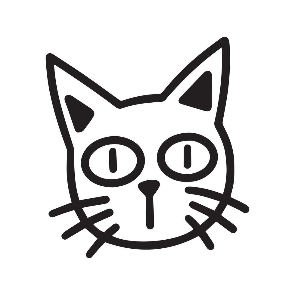 Sweet Cat Face Sketch vector