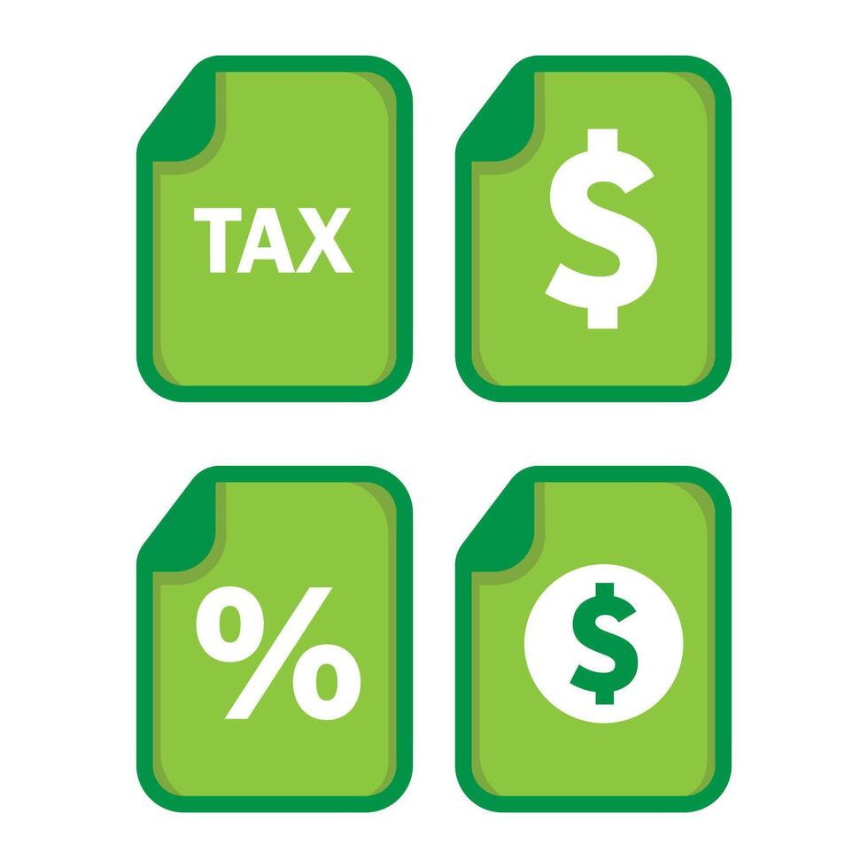 tax icon with green color vector