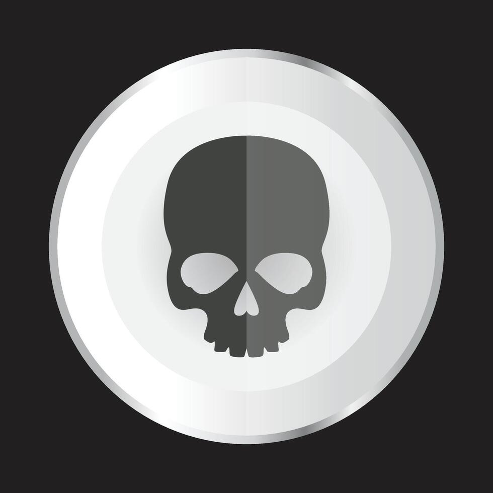 silver circle shield with skull logo vector