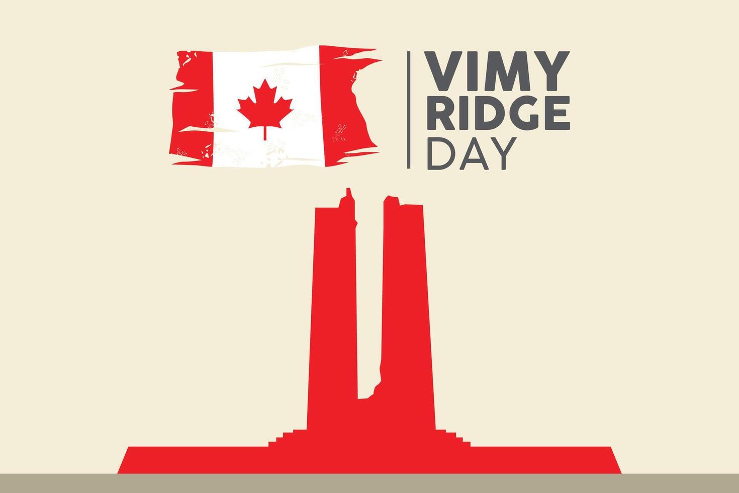 Vimy Ridge National Remembrance Day greetings in Canada vector