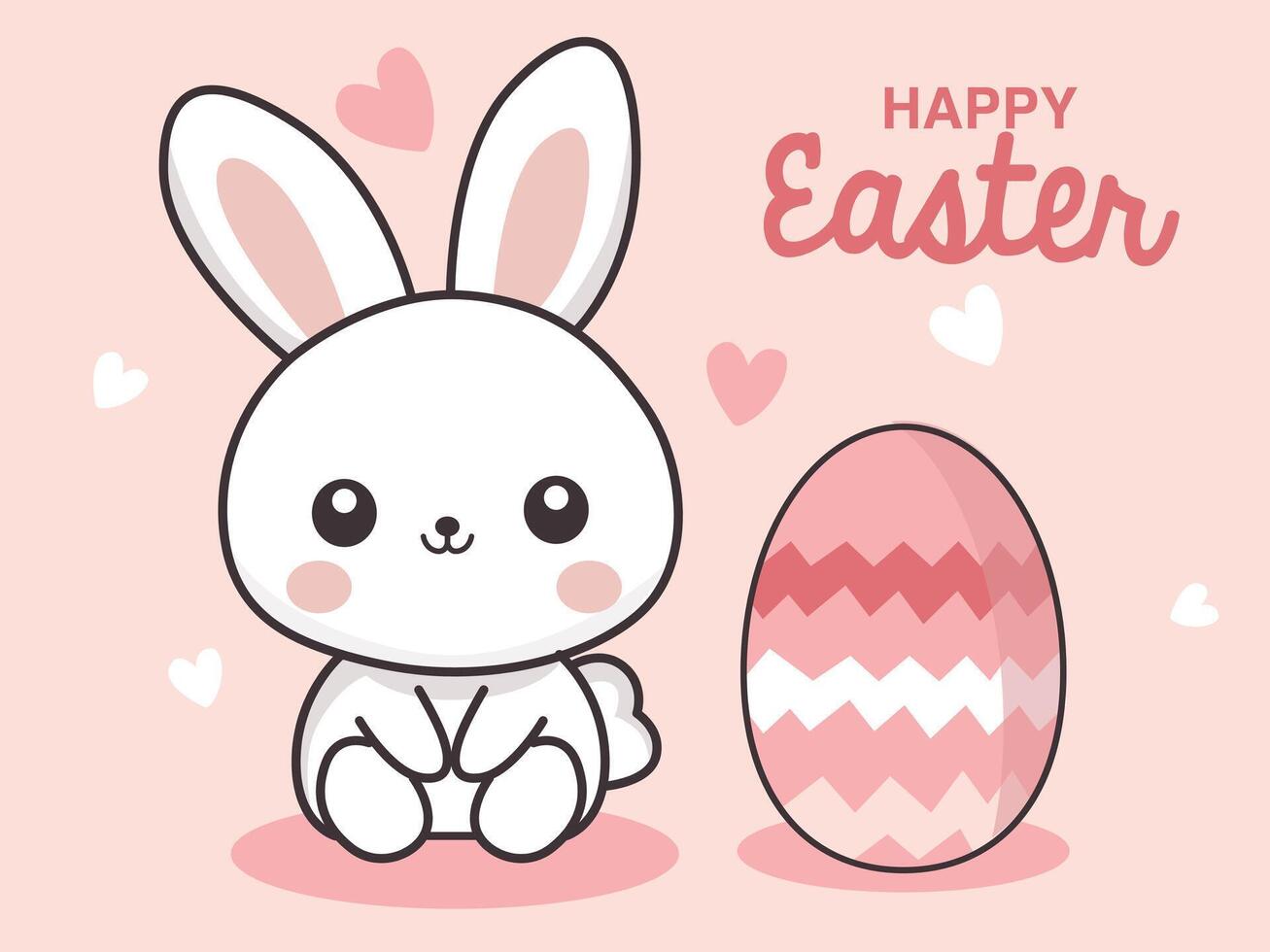 Easter greeting background with cute bunny llustration pattern vector