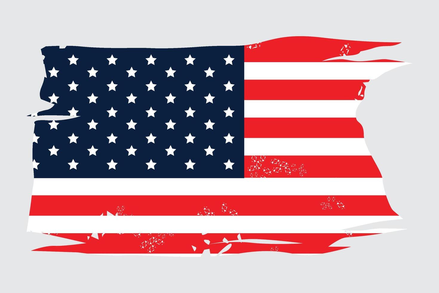 America flag with rustic touch and torn shapes vector