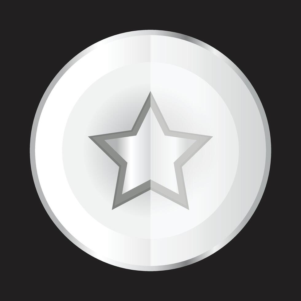 silver circle shield with star logo vector