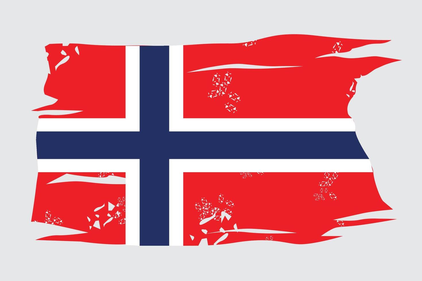 norway flag with rustic touch vector