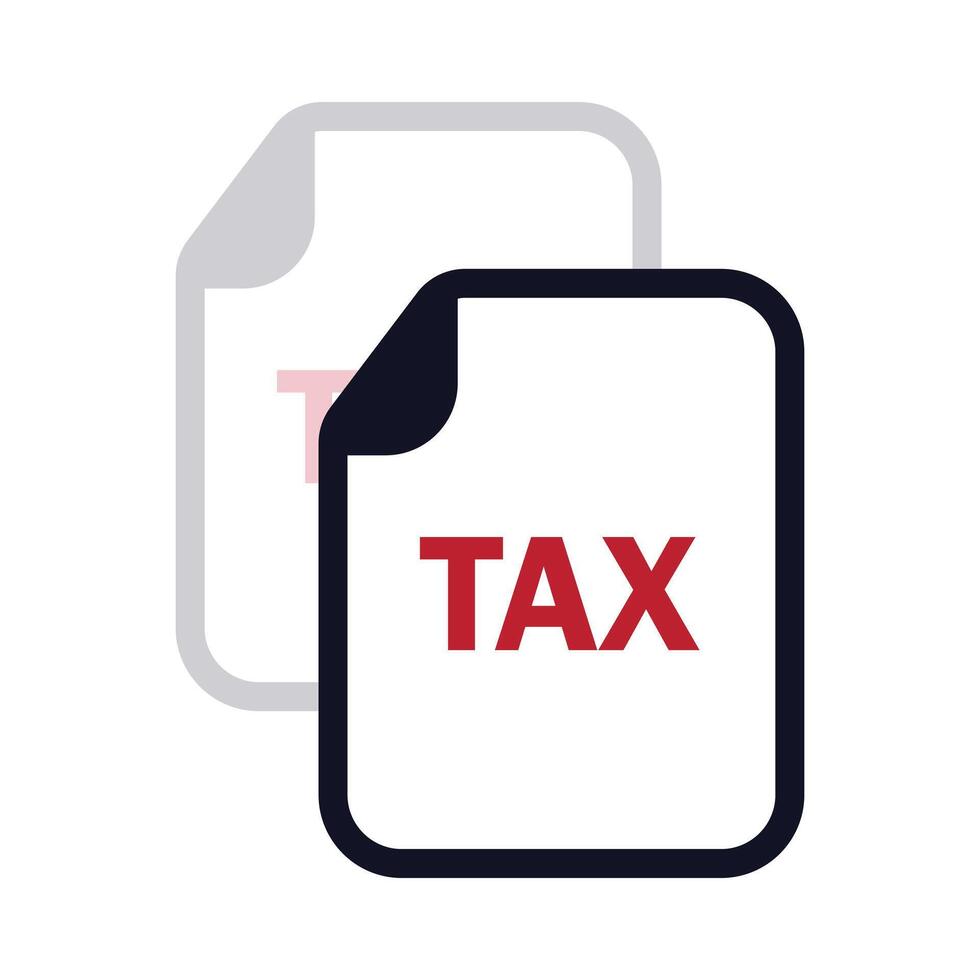tax icon with black outline vector