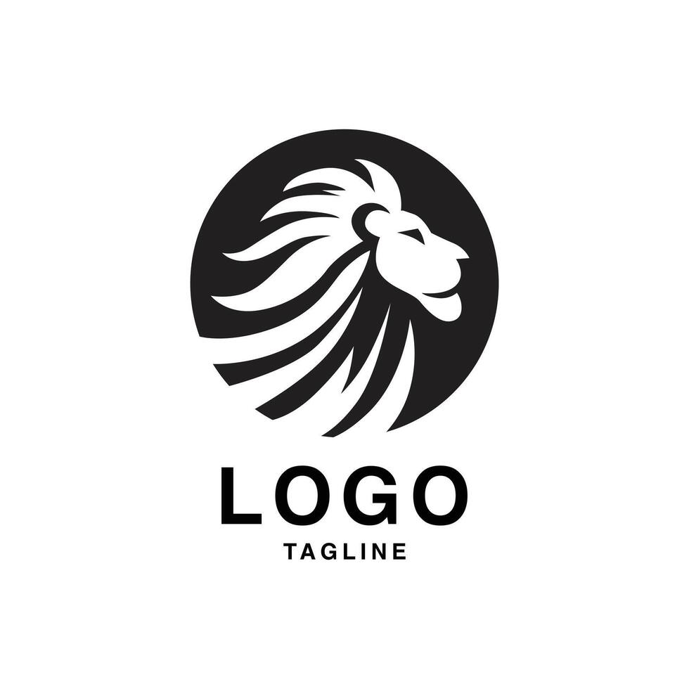 minimalist lion silhouette logo, roar logo vector