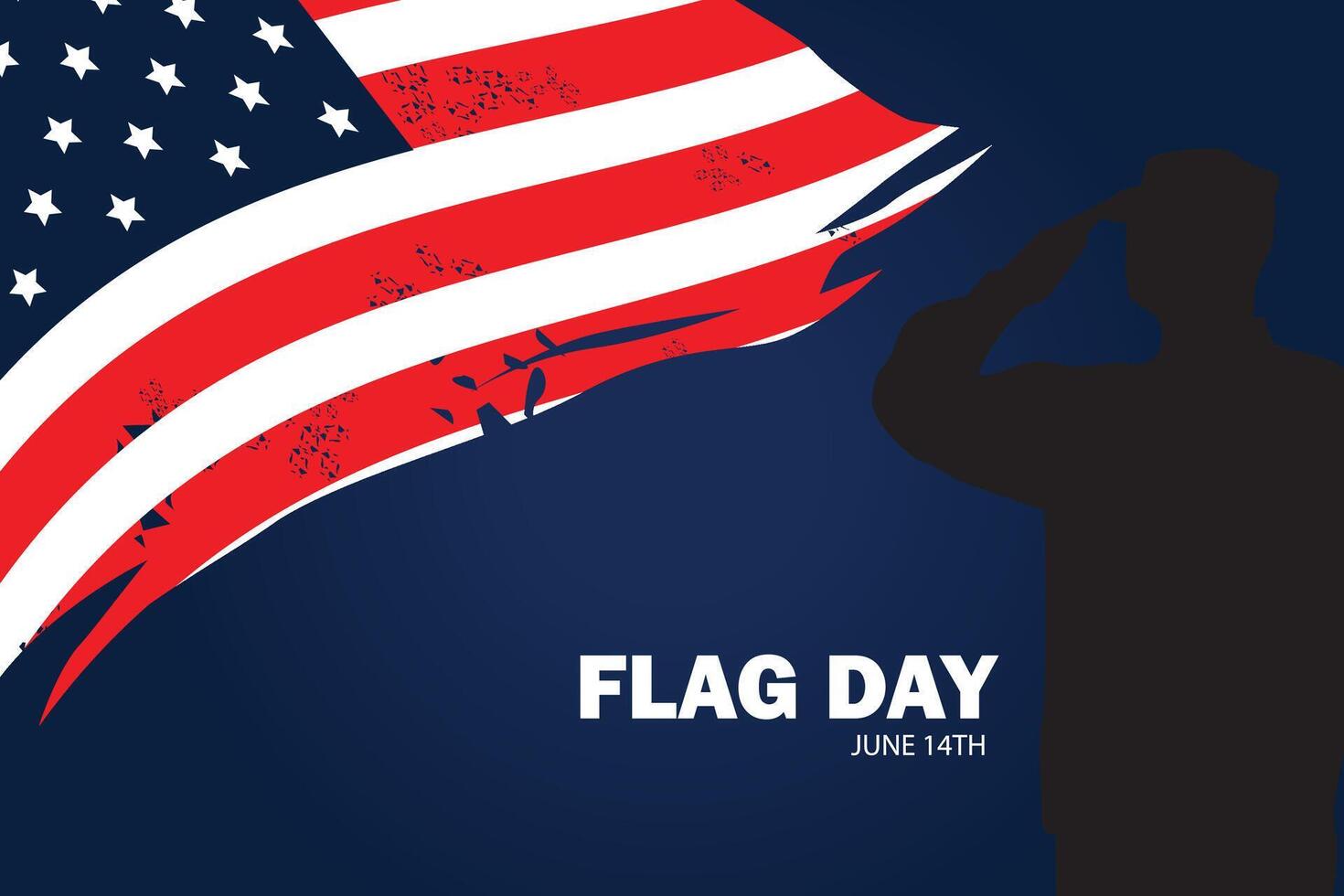 Flat background for american flag day vector