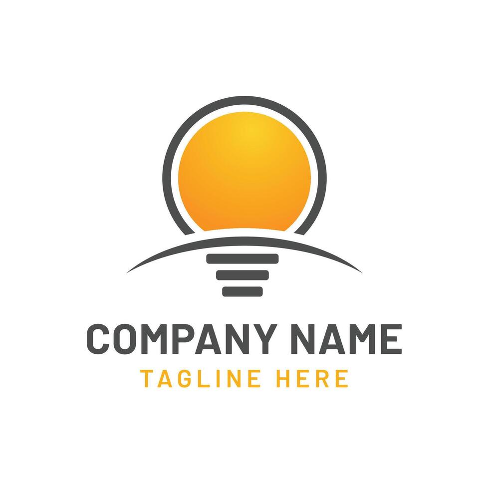 Modern minimalist light bulb logo design for company branding and ideas vector