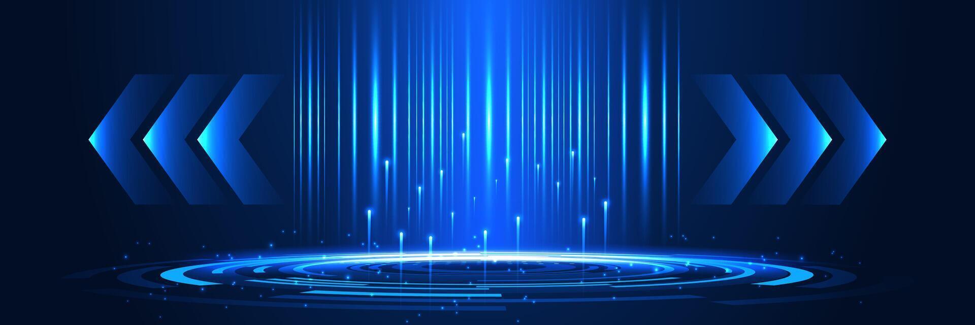 Futuristic blue light design vector