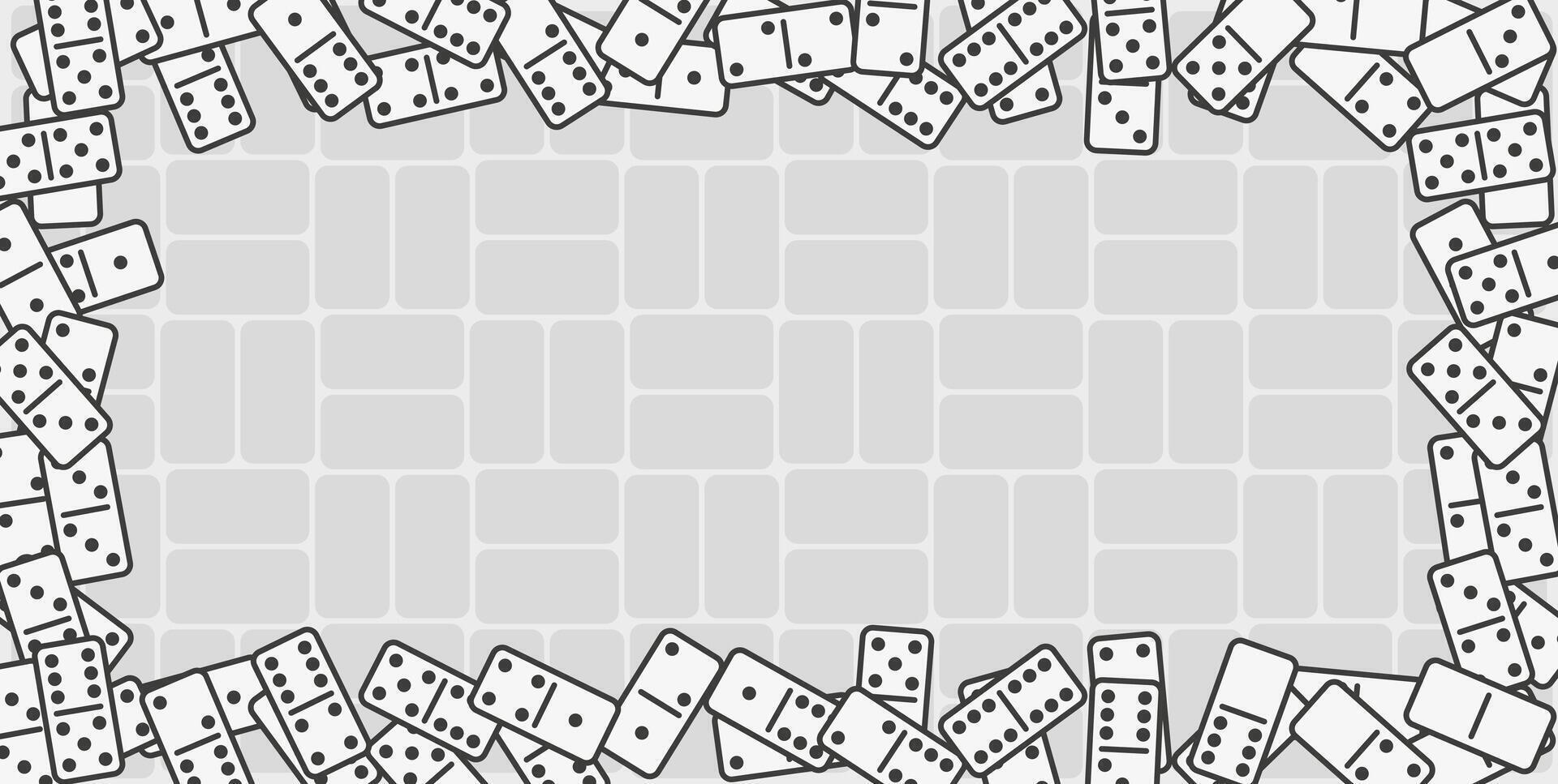 a black and white drawing of dominoes on a gray background vector