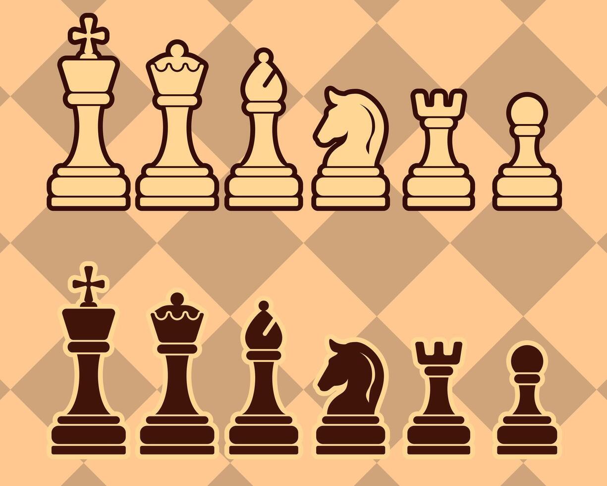 chess pieces on a checkered background vector