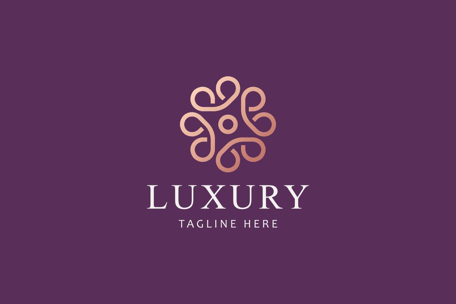 Linear Geometric Logo Luxury Concept Unique Business Beauty Fashion Boutique Brand Identity vector