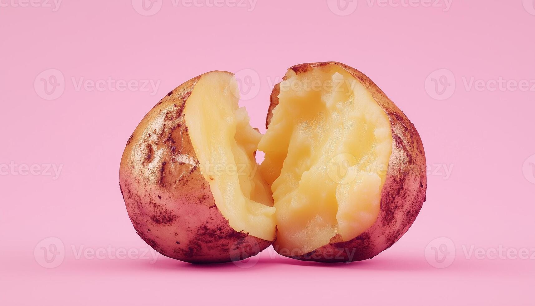 Fail over cook potato smooth baked vegetable healthy food isolated pink background photo