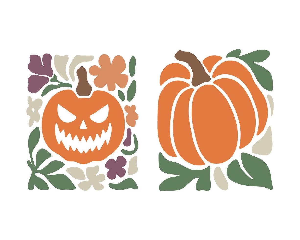 Autumn Abstract Shape Set vector