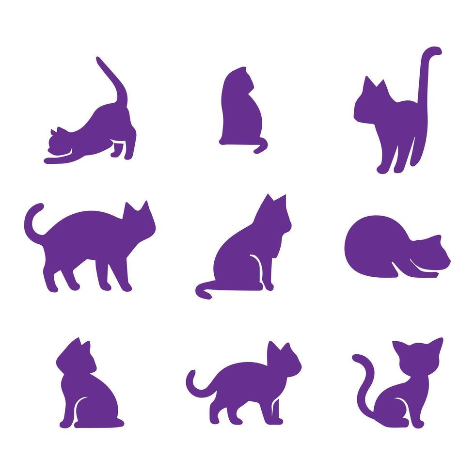 Minimalist Cat Clipart Bundle vector