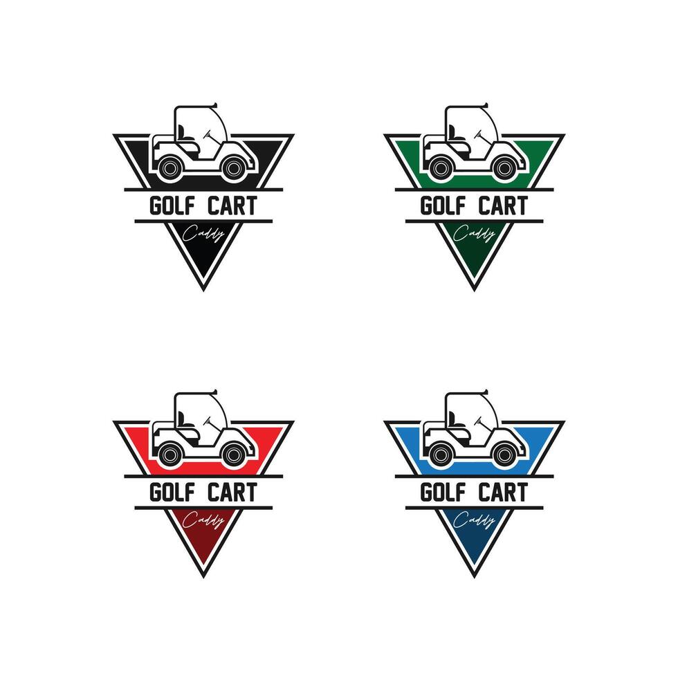 bundle golf cart logo icon design vector