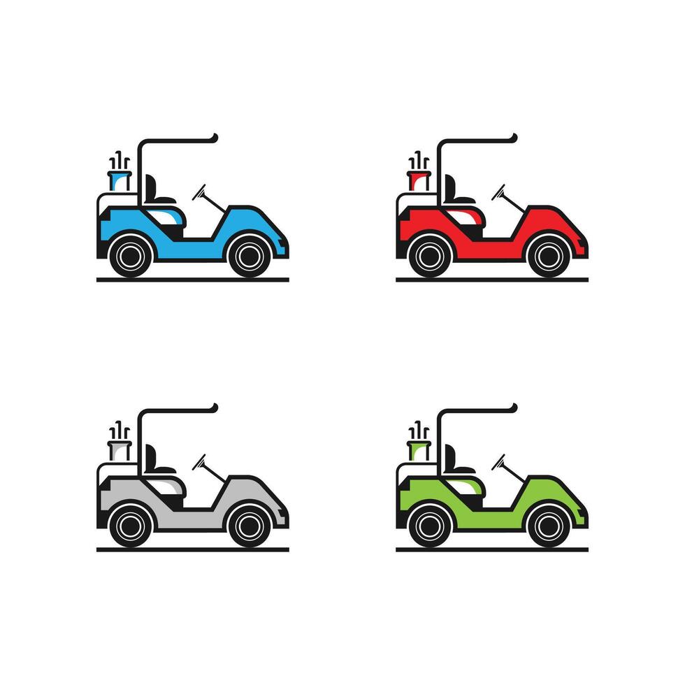 bundle golf cart logo icon design emblem, label, badge vector
