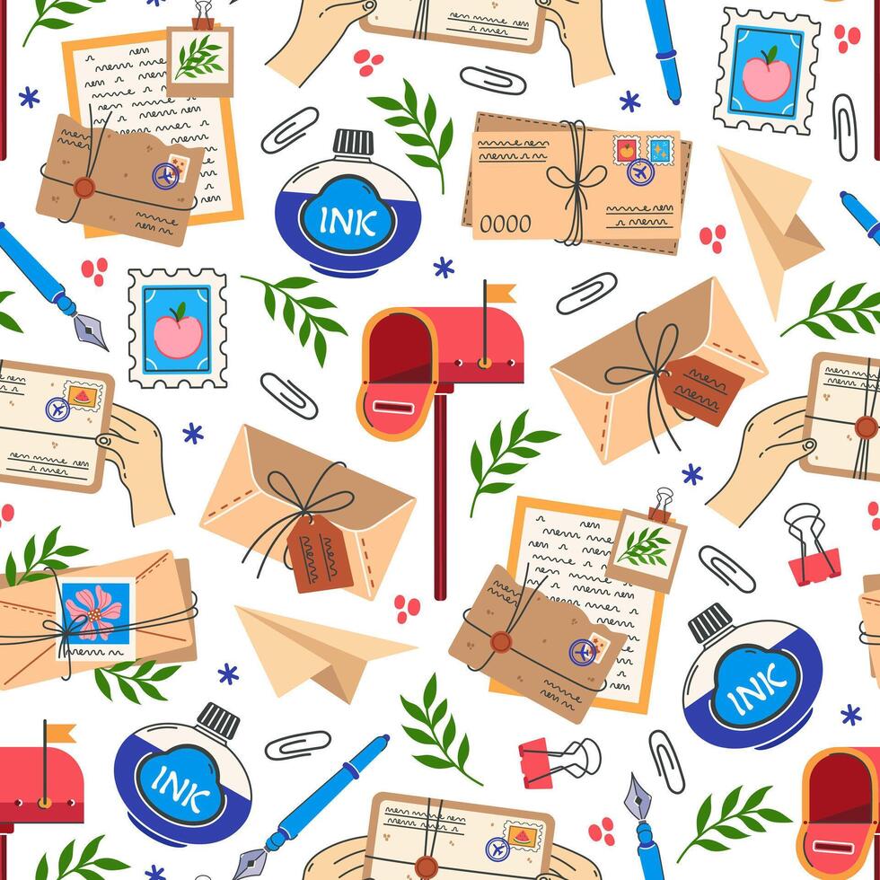 colorful stationery pattern design vector