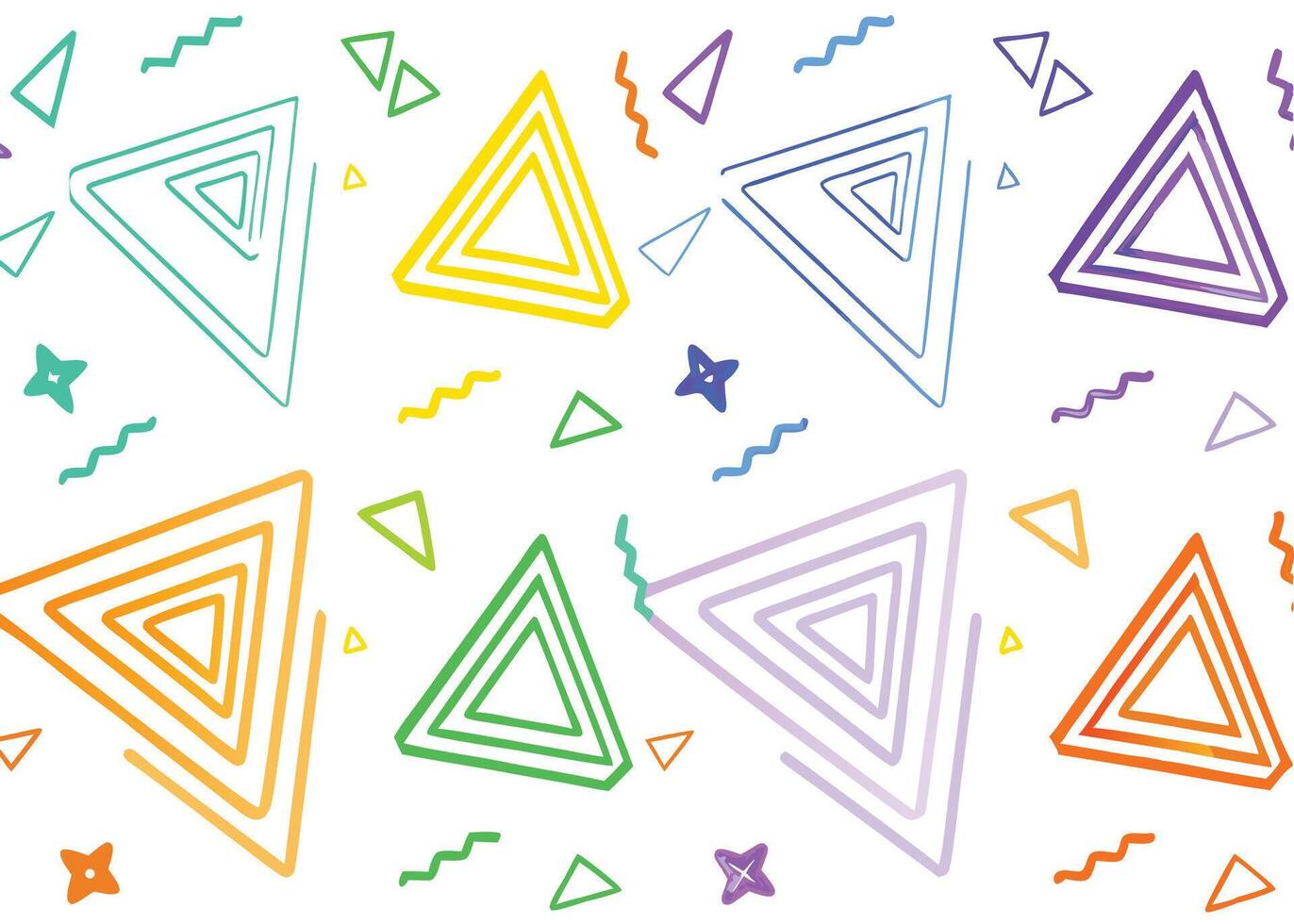A seamless pattern illustrates a colorful background with geometric shapes, and letters, perfect for creative design concepts or decorative web elements vector