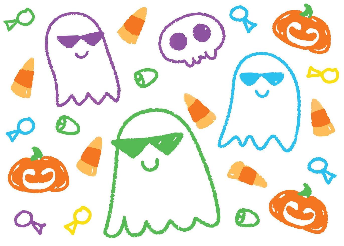 Children drawing with crayon color vector